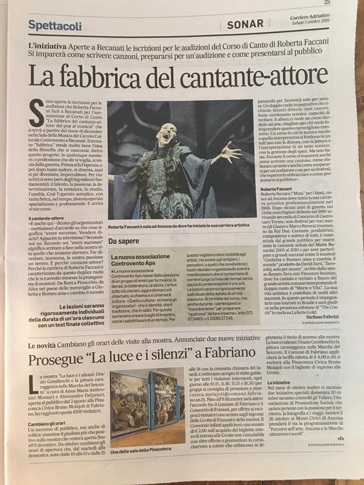 La fabbrica del cantante attore – Corriere Adriatico